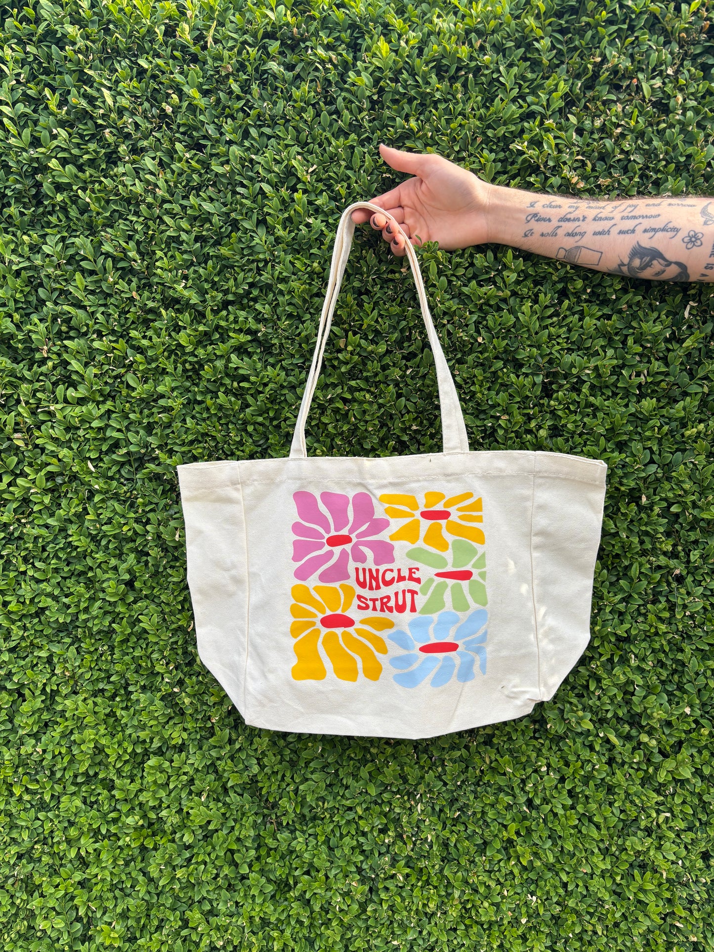 Flower Tote Bag - White